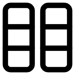 Dashboard Vertical Rectangle Thirds Icon from Core Line Set