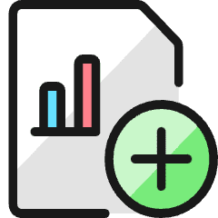 Data File Bars Add Icon from Ultimate Colors Set