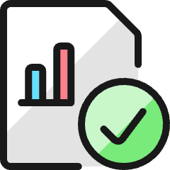 Data File Bars Check Icon from Ultimate Colors Set