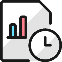 Data File Bars Clock Icon from Ultimate Colors Set