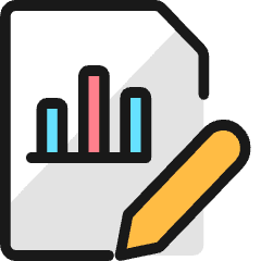 Data File Bars Edit Icon from Ultimate Colors Set