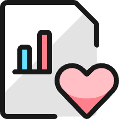 Data File Bars Heart Icon from Ultimate Colors Set