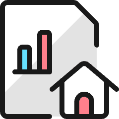 Data File Bars Home Icon from Ultimate Colors Set