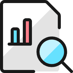Data File Bars Search Icon from Ultimate Colors Set