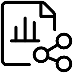 Data File Bars Share Icon from Ultimate Light Set