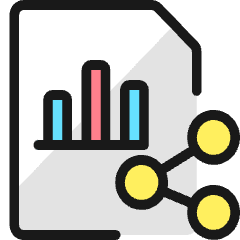Data File Bars Share Icon from Ultimate Colors Set