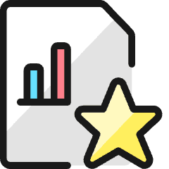 Data File Bars Star Icon from Ultimate Colors Set