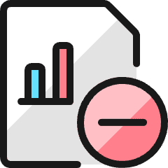 Data File Bars Subtract Icon from Ultimate Colors Set