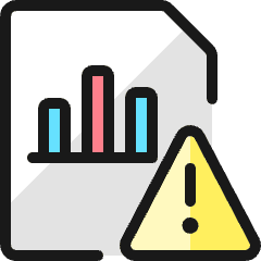 Data File Bars Warning Icon from Ultimate Colors Set