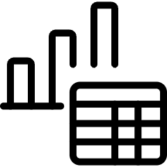 Workflow Data Table Bar Graph Icon from Ultimate Light Set