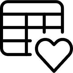 Workflow Data Table Favorite Heart Icon from Ultimate Light Set