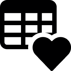 Workflow Data Table Favorite Heart Icon from Ultimate Bold Set