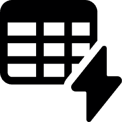 Workflow Data Table Flash Icon from Ultimate Bold Set