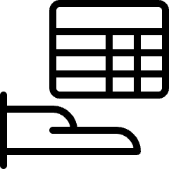 Workflow Data Table Hand Share Icon from Ultimate Light Set