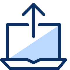 Laptop Upload Icon from Cyber Duotone Set