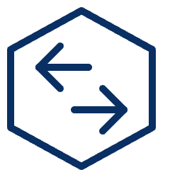 Left Right Traffic Data Transfer Hexagon Icon from Cyber Line Set