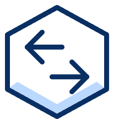 Left Right Traffic Data Transfer Hexagon Icon from Cyber Duotone Set