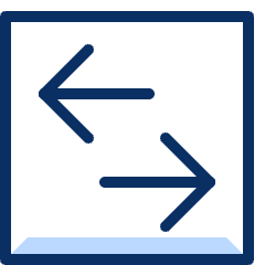 Left Right Traffic Data Transfer Square Icon from Cyber Duotone Set