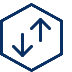 Upload Download Traffic Data Transfer Hexagon Icon from Cyber Line Set