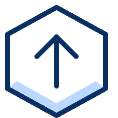 Upload Hexagon 1 Icon from Cyber Duotone Set