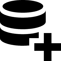 Database Add 1 Icon from Sharp Solid Set