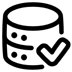 Database Check Icon from Plump Line Set