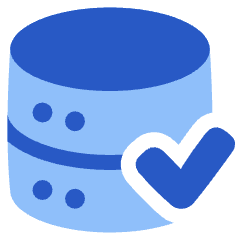 Database Check Icon from Plump Flat Set