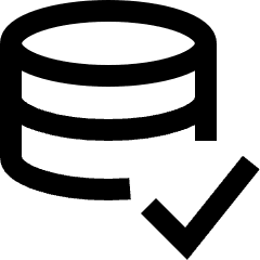 Database Check Icon from Sharp Line Set