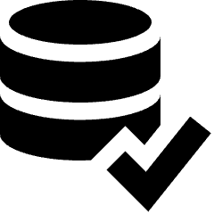 Database Check Icon from Sharp Solid Set