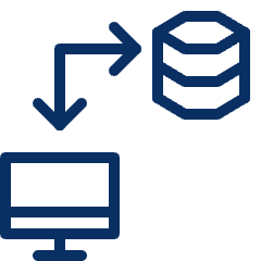 Database Data Transfer Computer Imac 1 Icon from Cyber Line Set
