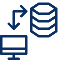 Database Data Transfer Computer Imac 3 Icon from Cyber Line Set