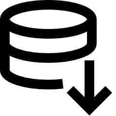 Database Download Icon from Sharp Line Set