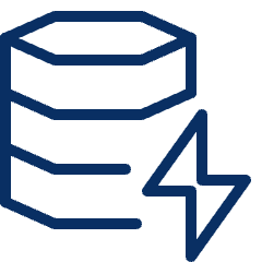 Database Flash Lightning Icon from Cyber Line Set