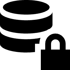 Database Lock Icon from Sharp Solid Set