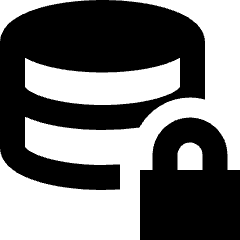 Database Lock Icon from Sharp Remix Set