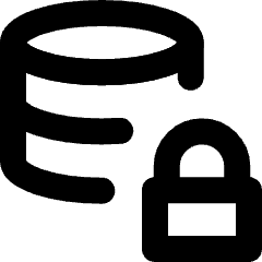 Database Lock Icon from Micro Line Set