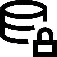 Database Lock Icon from Sharp Line Set