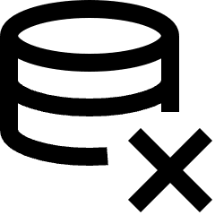 Database Remove Icon from Sharp Line Set