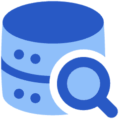 Database Search Icon from Plump Flat Set
