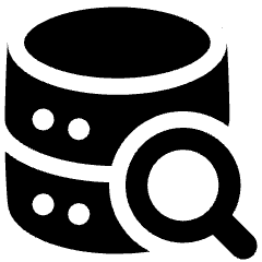 Database Search Icon from Plump Solid Set