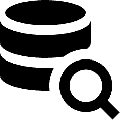 Database Search Icon from Sharp Solid Set