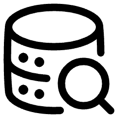 Database Search Icon from Plump Line Set