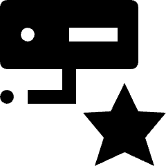 Database Server Favourite Star Icon from Nova Solid Set