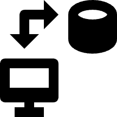 Database Server Personal Computer File Transfer Icon from Nova Solid Set