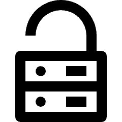 Database Server Unlock Security Icon from Nova Line Set