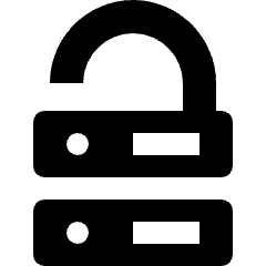 Database Server Unlock Security Icon from Nova Solid Set