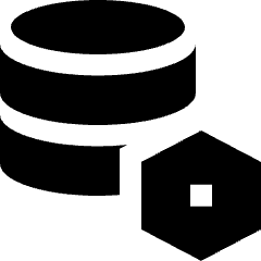 Database Setting Bolt Nut Icon from Sharp Solid Set