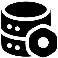 Database Setting Bolt Nut Icon from Plump Solid Set