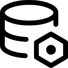 Database Setting Bolt Nut Icon from Core Line Set