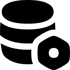 Database Setting Bolt Nut Icon from Flex Solid Set